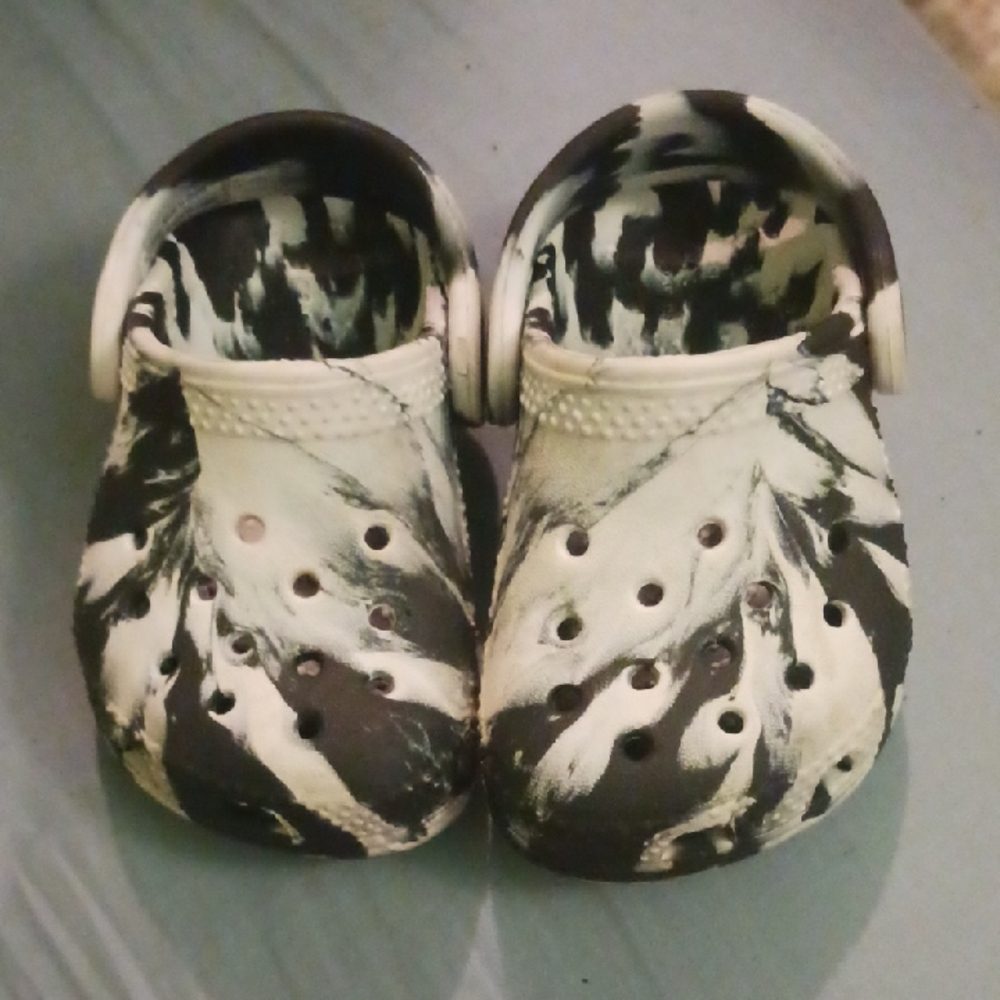 Kids Black and White Crocs